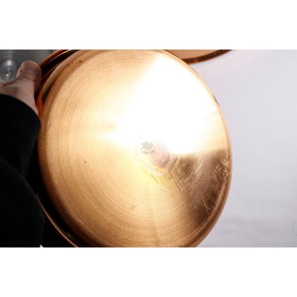 Vintage Tagus copperware pan, country kitchen cookware chafing dish, copper food - Picture 5 of 10